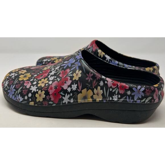 totes Shoes - Totes Everywear Women's Bailey Molded Floral Clogs Red Blue Yellow Size 9